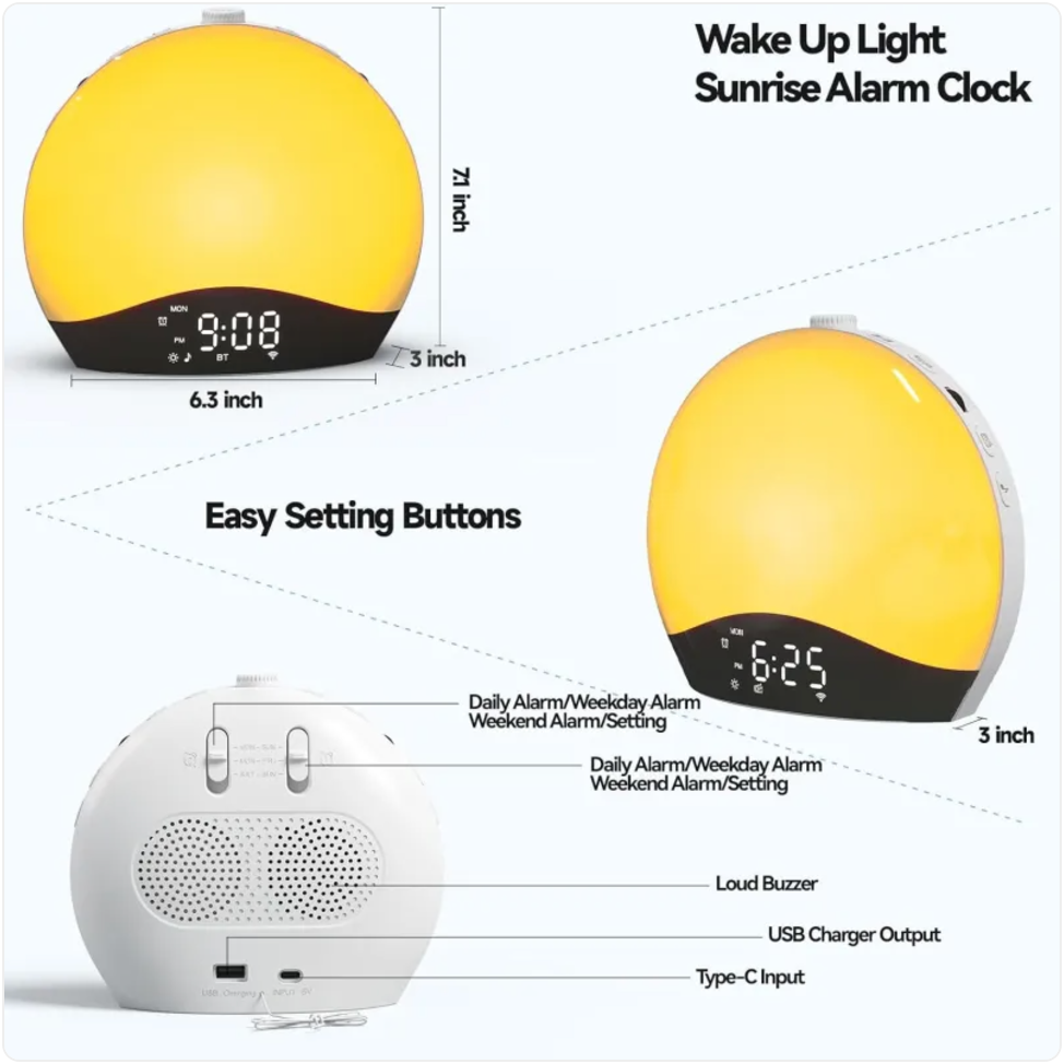 Viaura DawnGlow™ Sunrise Wake-Up Light