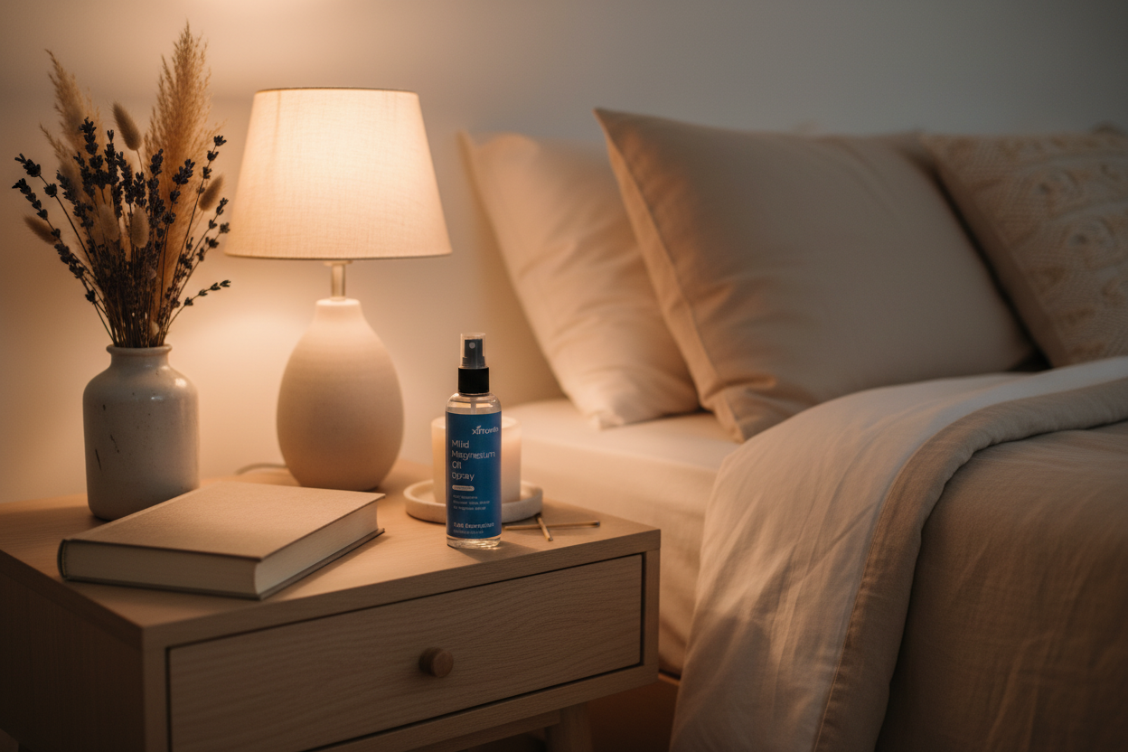 Evening bedroom ritual - smaller bottle accent